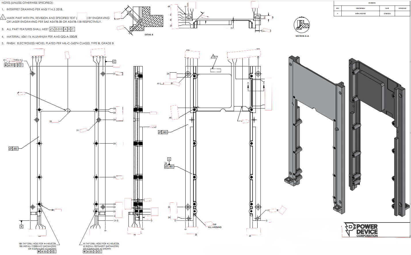 Heat-shunt machining drawing